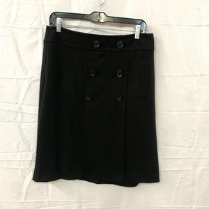 Sandro Black Button Front Skirt With Pockets